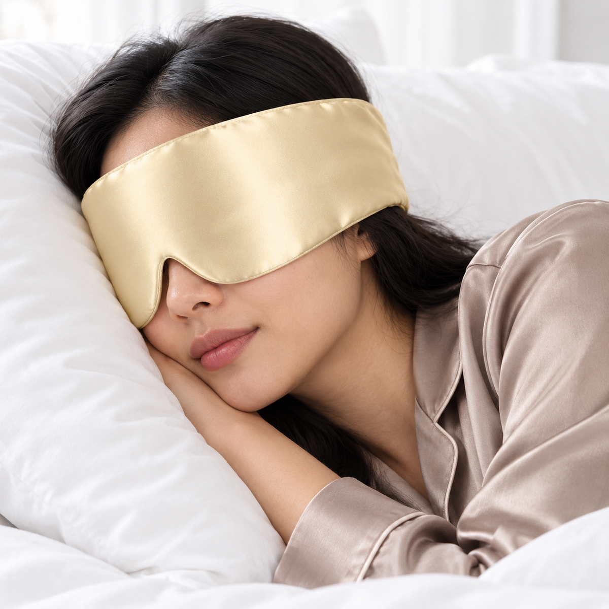 100% Mulberry Silk Sleeping Mask – Luxuriously Soft Eye Mask | DawnRadiance