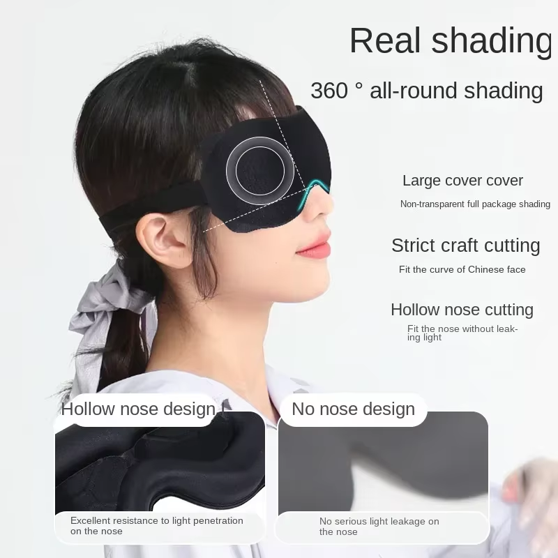 3D Sleeping Mask – Purple, vista frontal e interior