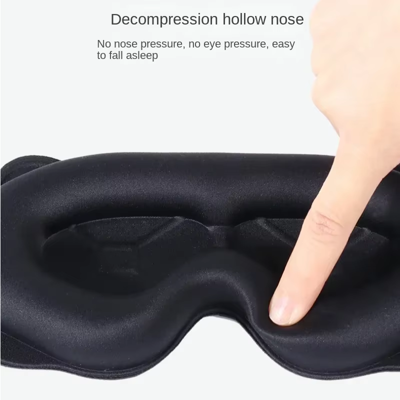 3D Sleeping Mask – Mauve/Pink oscuro, vista frontal e interior