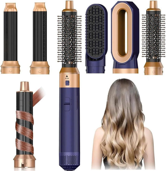 Hair Dryer Brush 5 in 1, Negative Ion Blow Dryer Brush Set -110,000 RPM High - Speed Hot Air Brush Air Styler Curling Wrap Air Curler, Curling Iron Hair Styling Tool for Straight Curl Drying Smoothing
