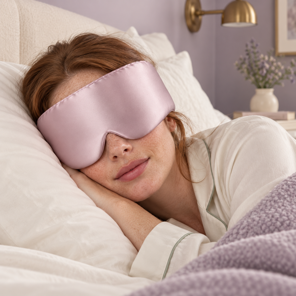 100% Mulberry Silk Sleeping Mask – Luxuriously Soft Eye Mask | DawnRadiance